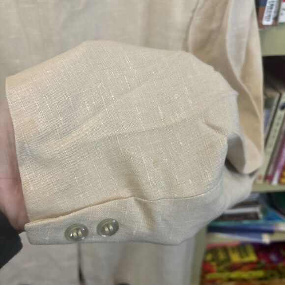 Vintage 1950 Abercrombie & Fitch Oatmeal Irish Linen Coat Crested Blazer Rare 40 - Picture 4 of 12